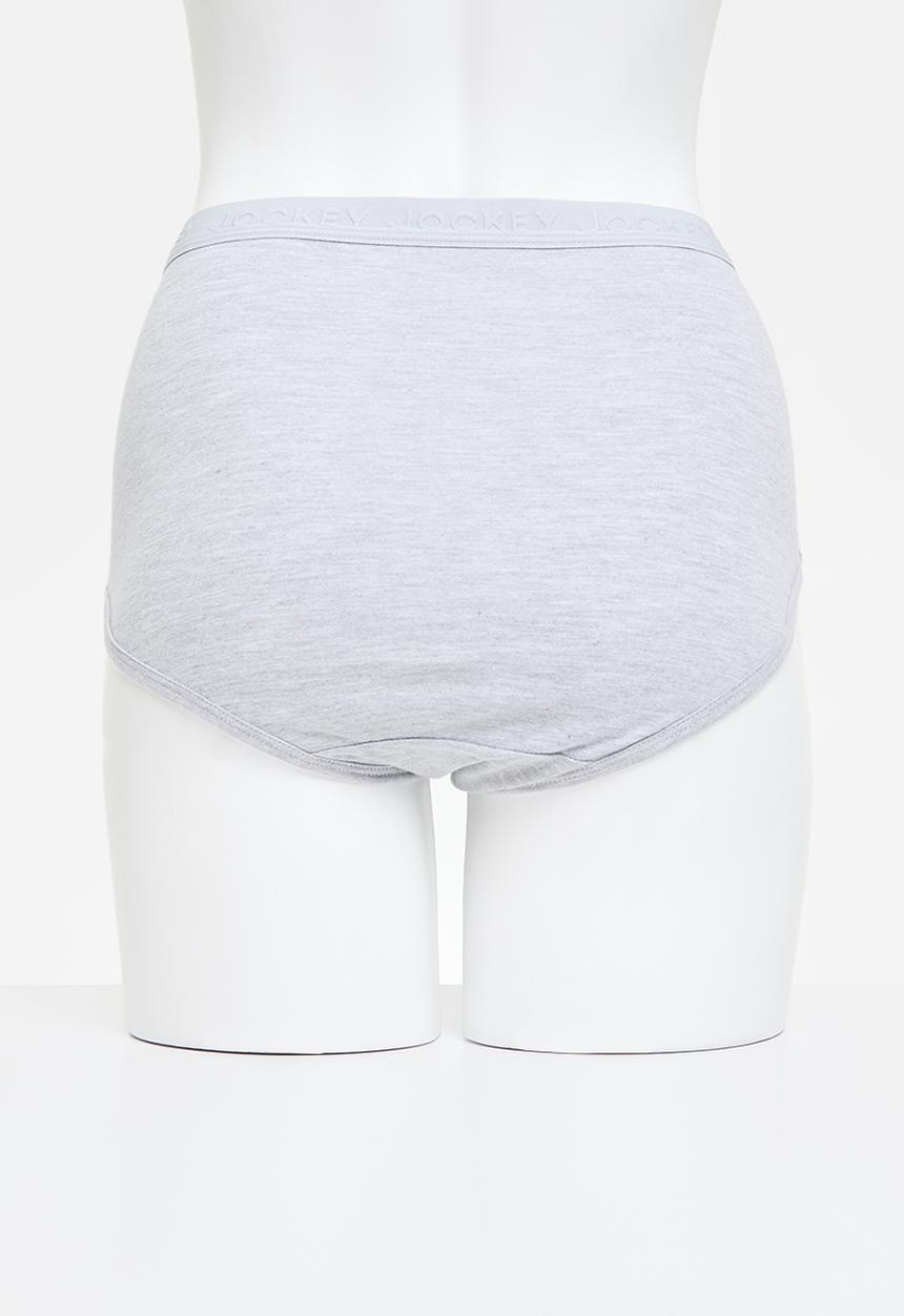 Jockey - 5 pack plain tonal elastic full briefs - multi 