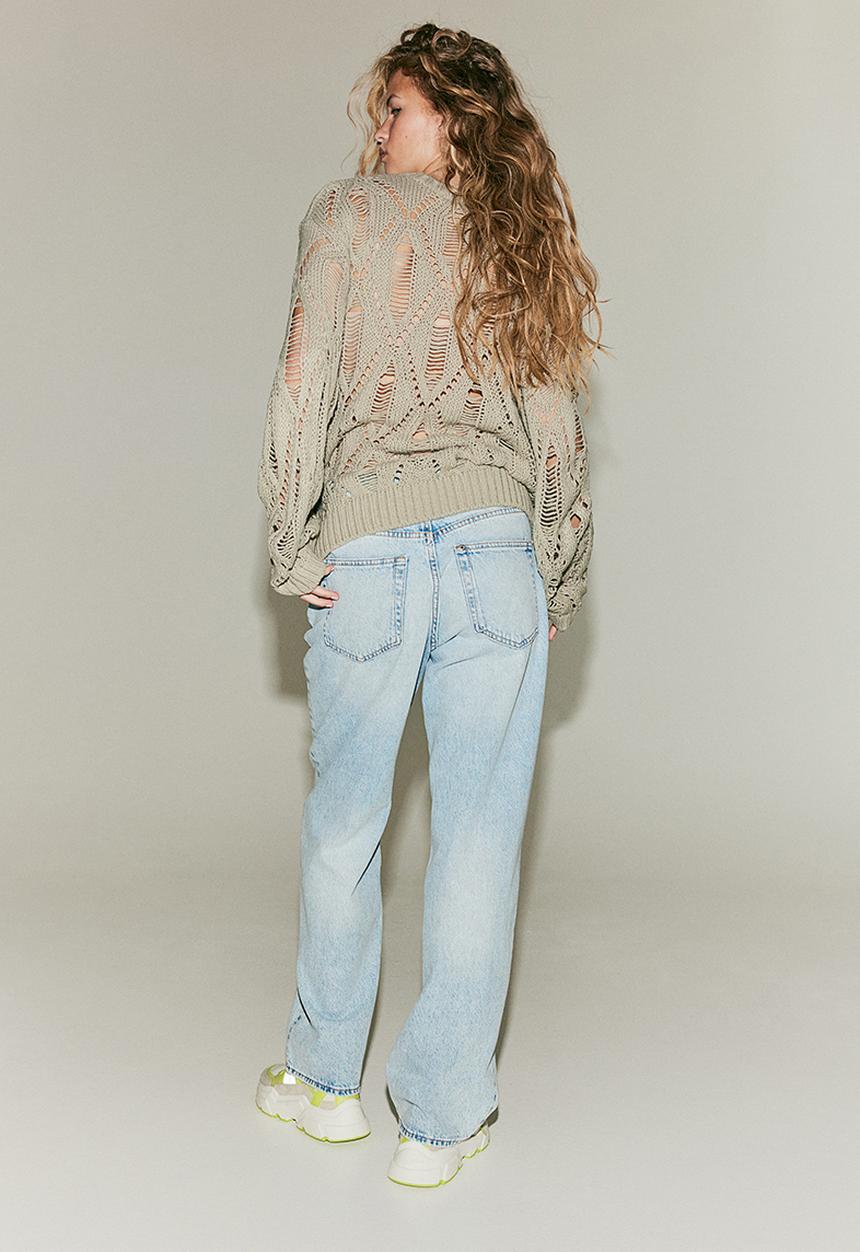 H&M - Ladder-stitch-look jumper - light khaki green