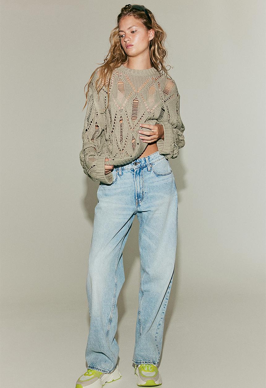 H&M - Ladder-stitch-look jumper - light khaki green