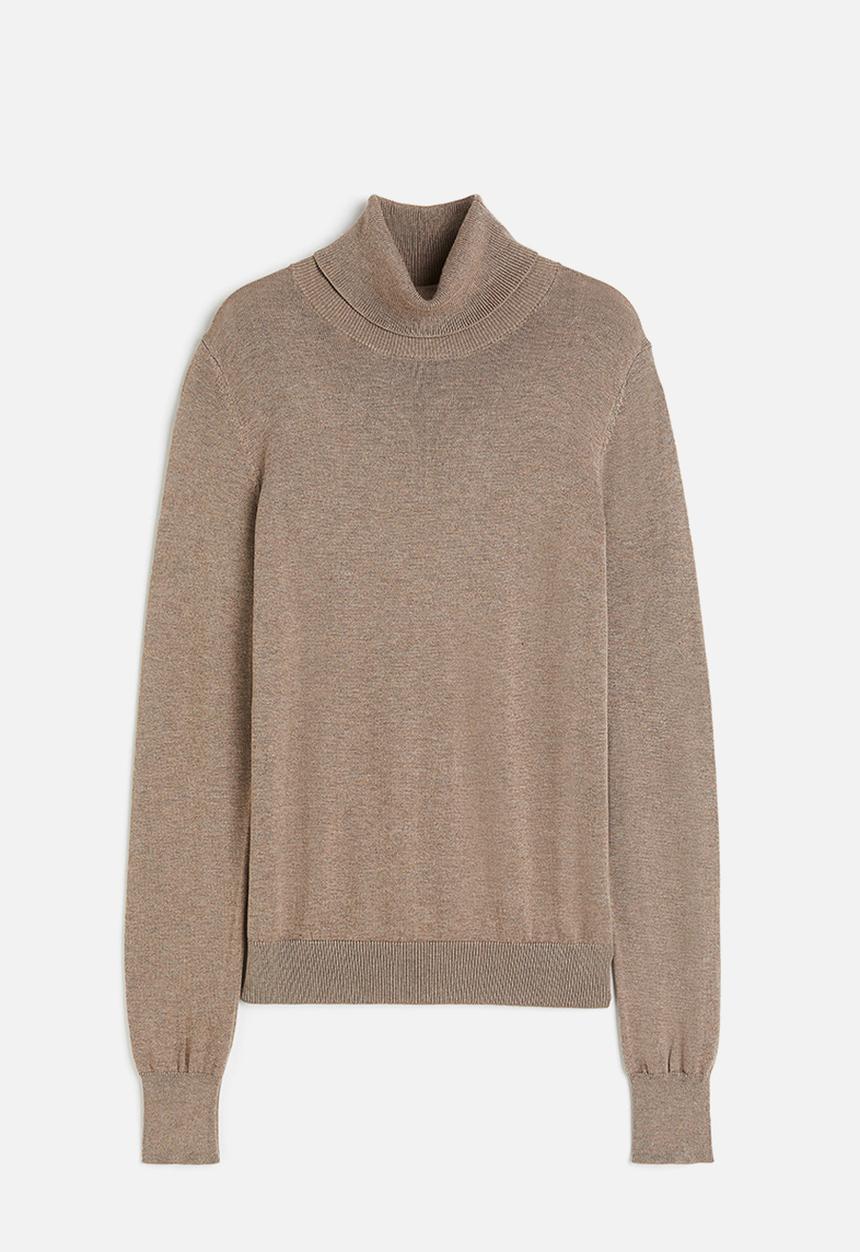 H&M - Polo-neck jumper - beige marl 