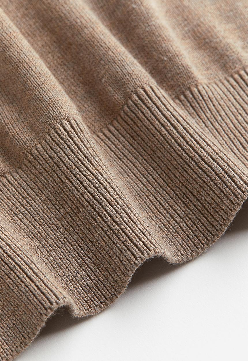 H&M - Polo-neck jumper - beige marl 
