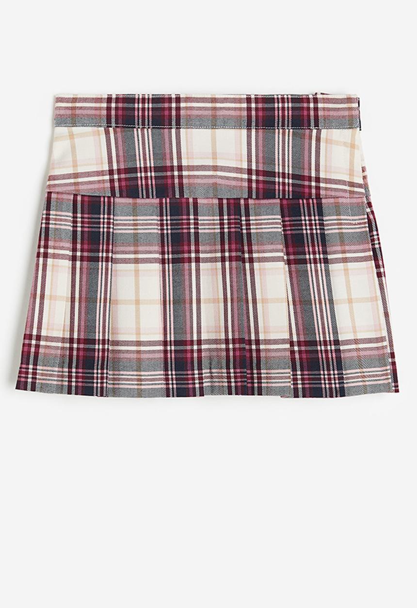 H&M - Twill skirt - beige/pink checked