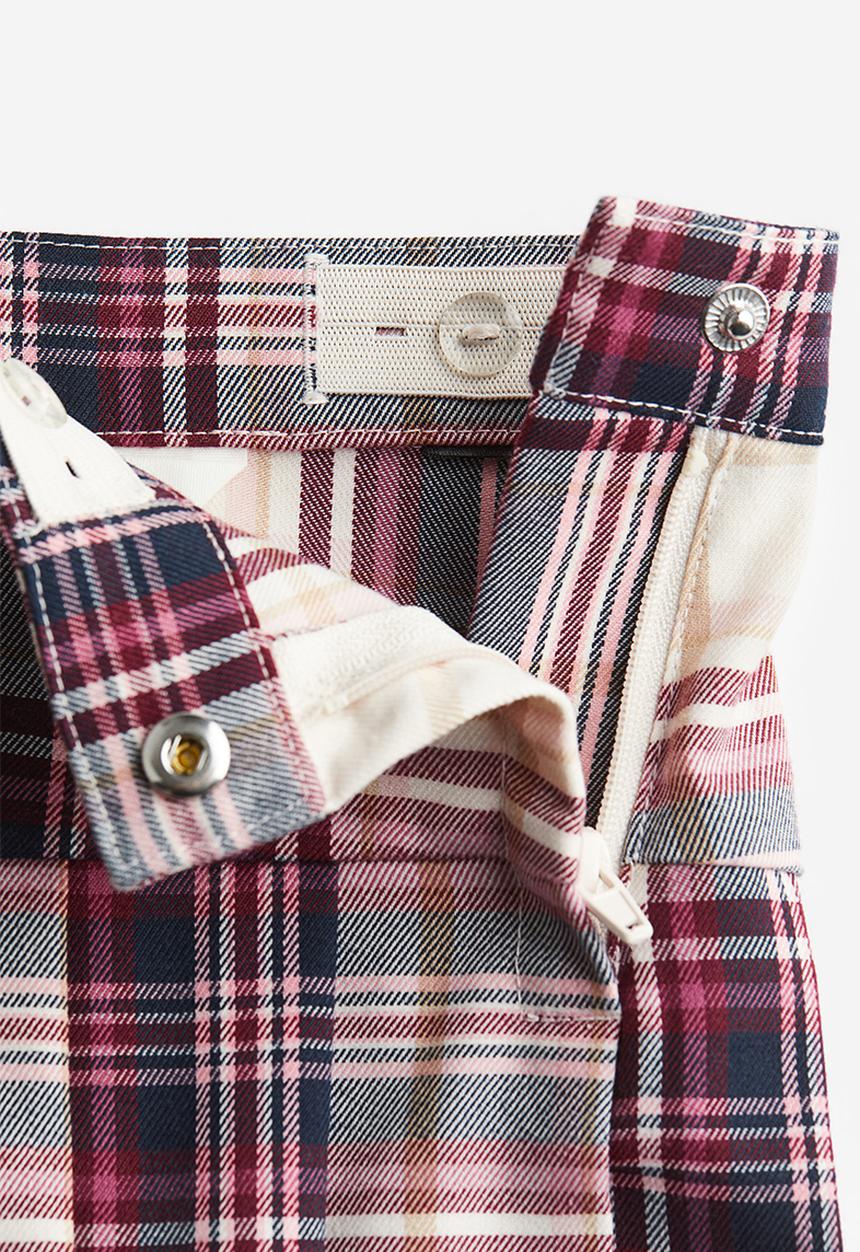 H&M - Twill skirt - beige/pink checked
