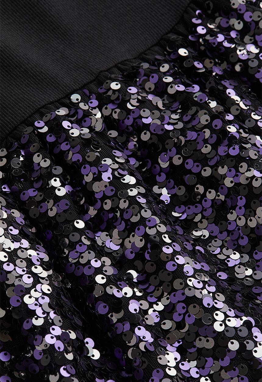 H&M - Sequined jersey dress - black