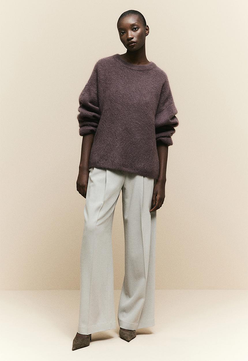 H&M - Oversized mohair-blend jumper - dark brown 