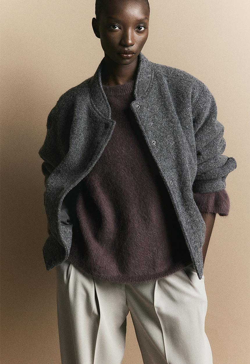 H&M - Oversized mohair-blend jumper - dark brown 