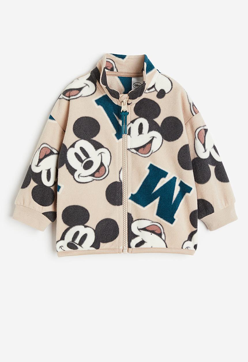 H&M - Patterned fleece jacket - beige mickey mouse
