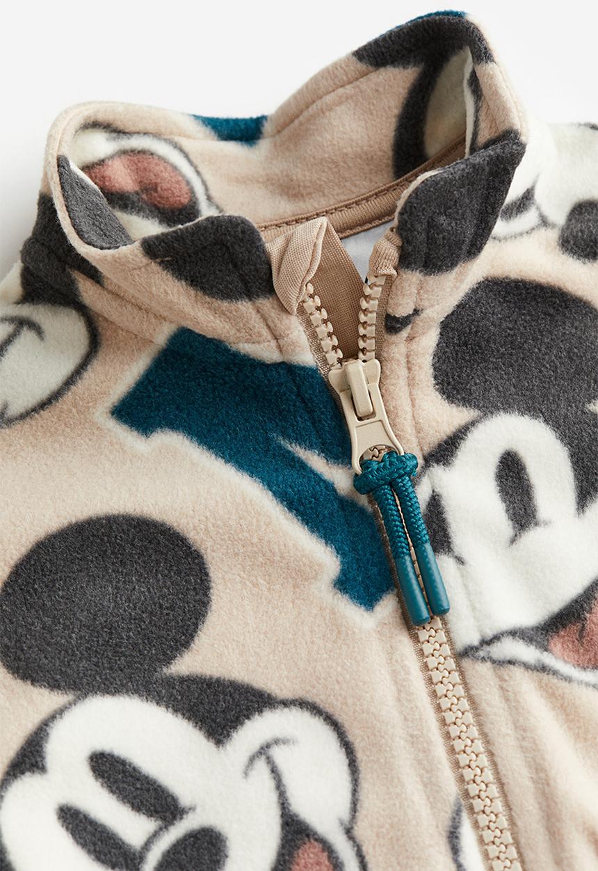 H&M - Patterned fleece jacket - beige mickey mouse
