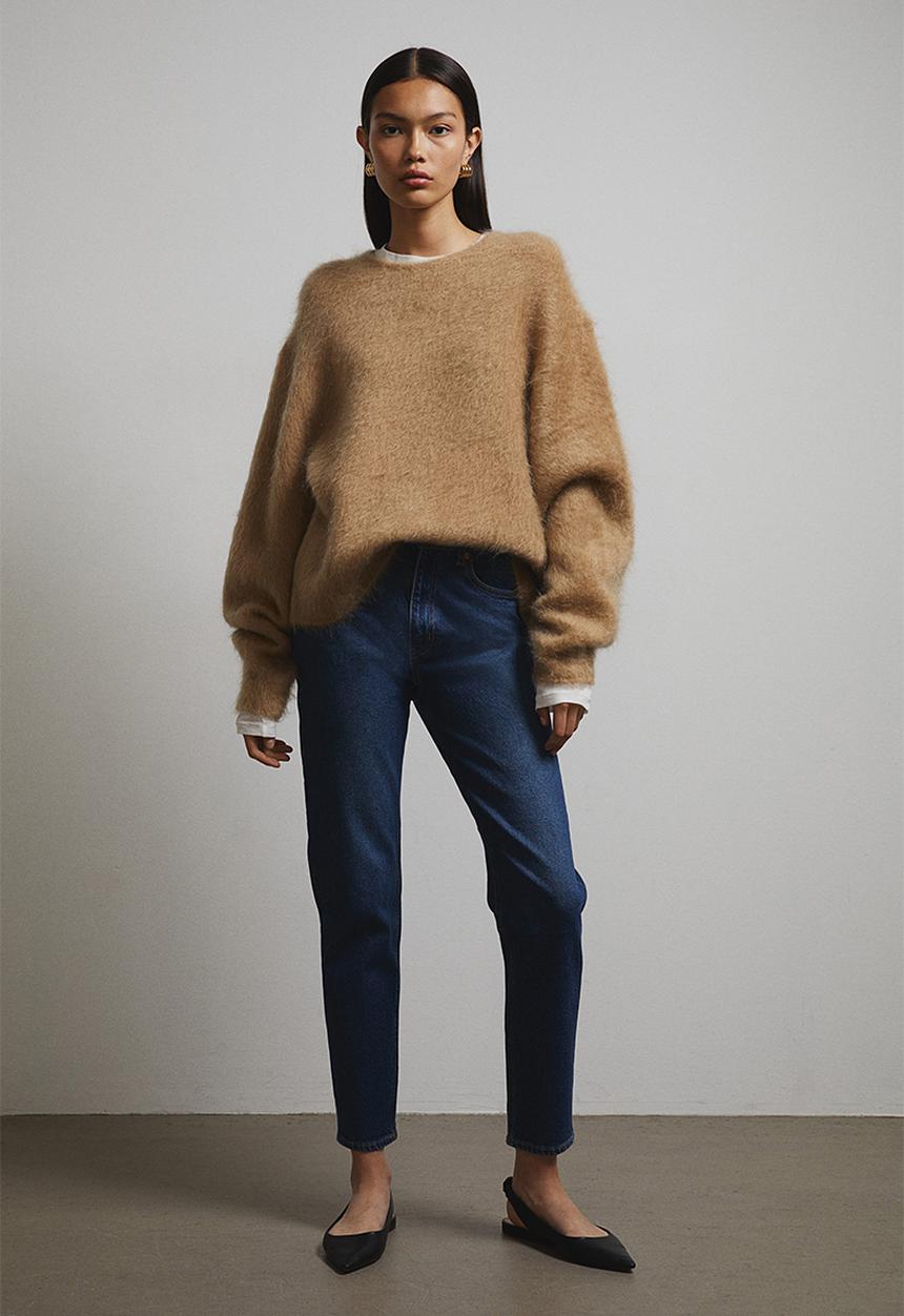 H&M - Slim mom high ankle jeans - dark denim blue