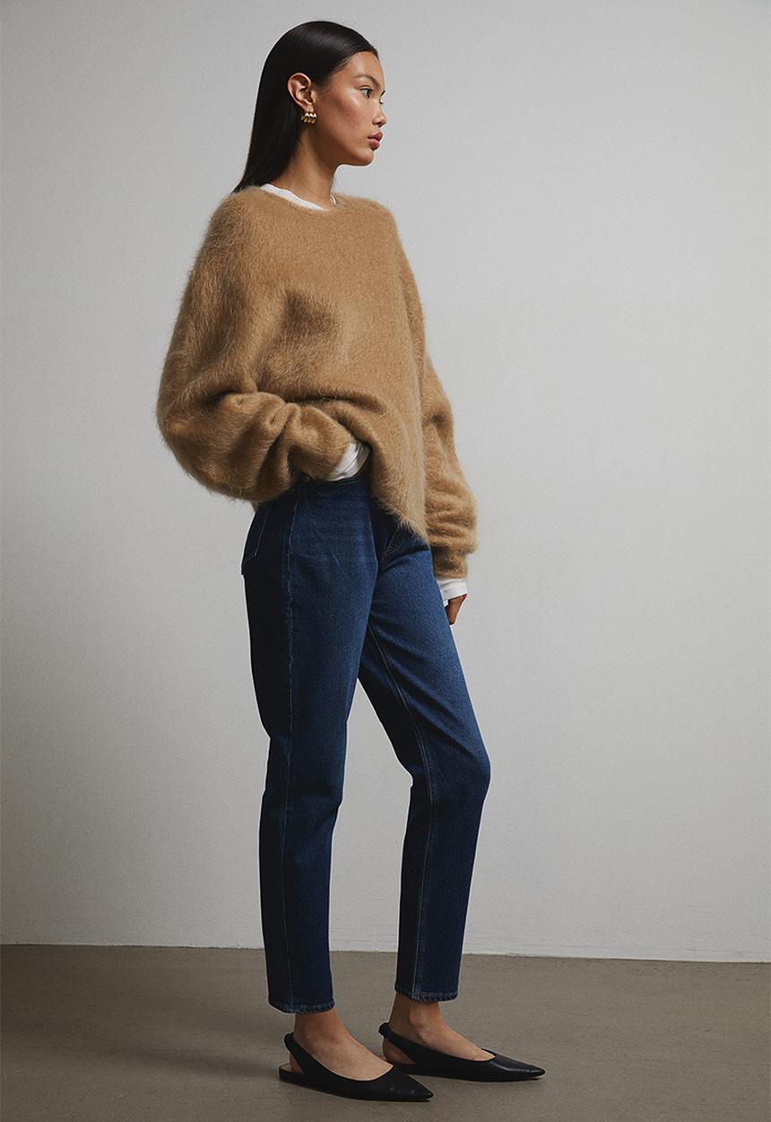 H&M - Slim mom high ankle jeans - dark denim blue