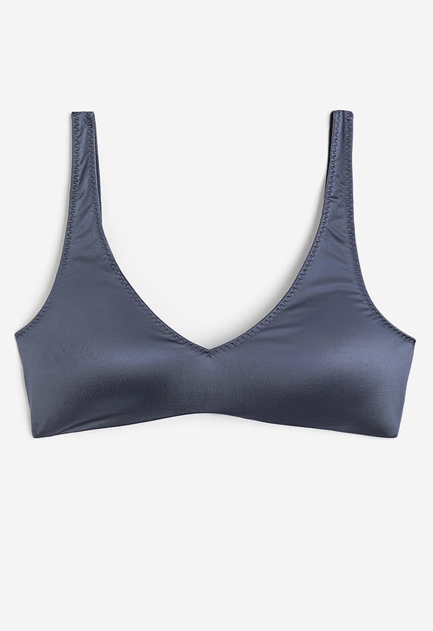 H&M - Satin padded bra - blue