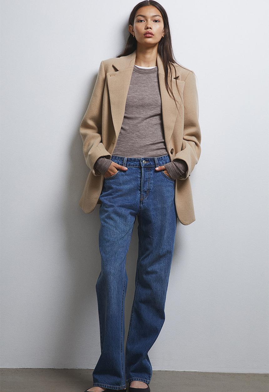 H&M - Straight high jeans - denim blue