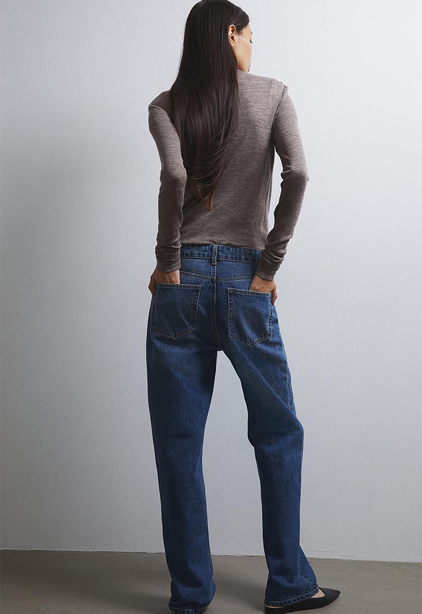H&M - Straight high jeans - denim blue