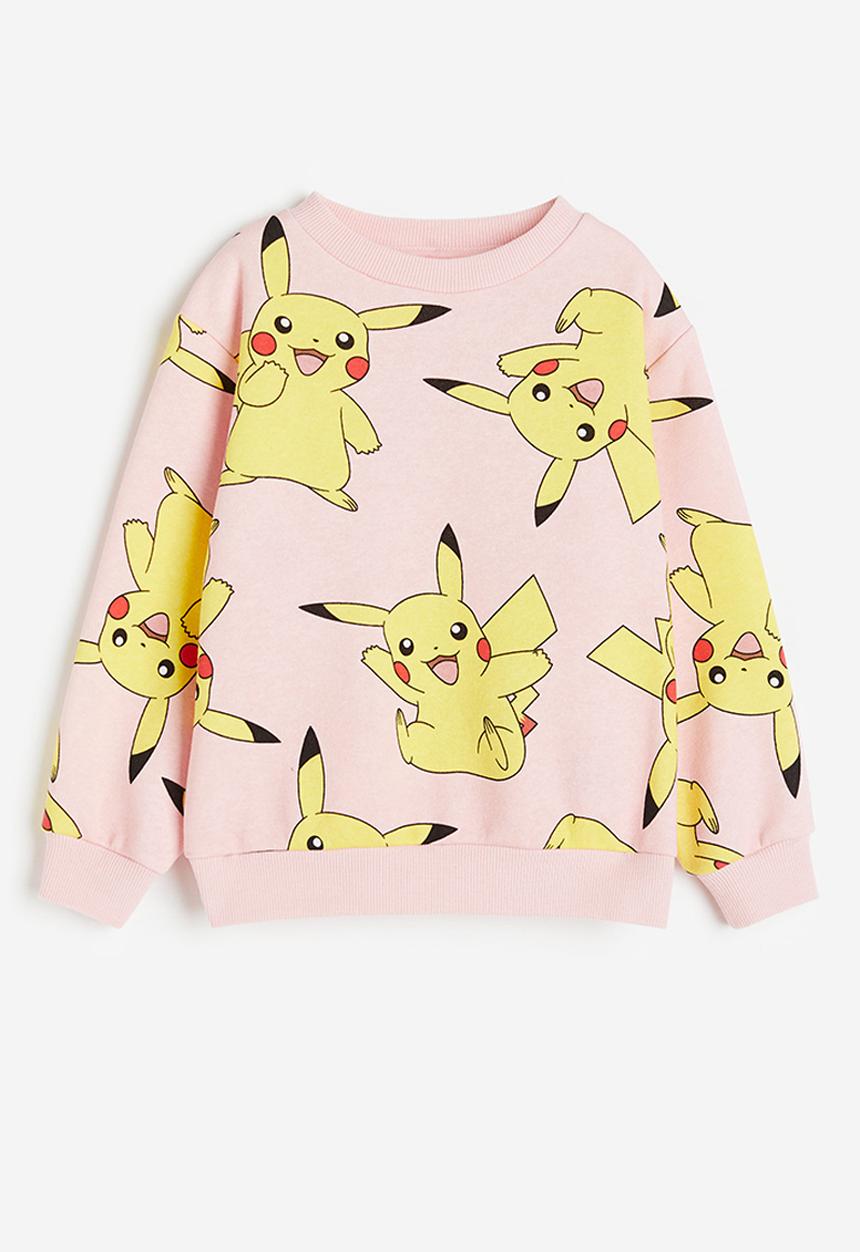 H&M - Printed sweatshirt - light pink pokémon