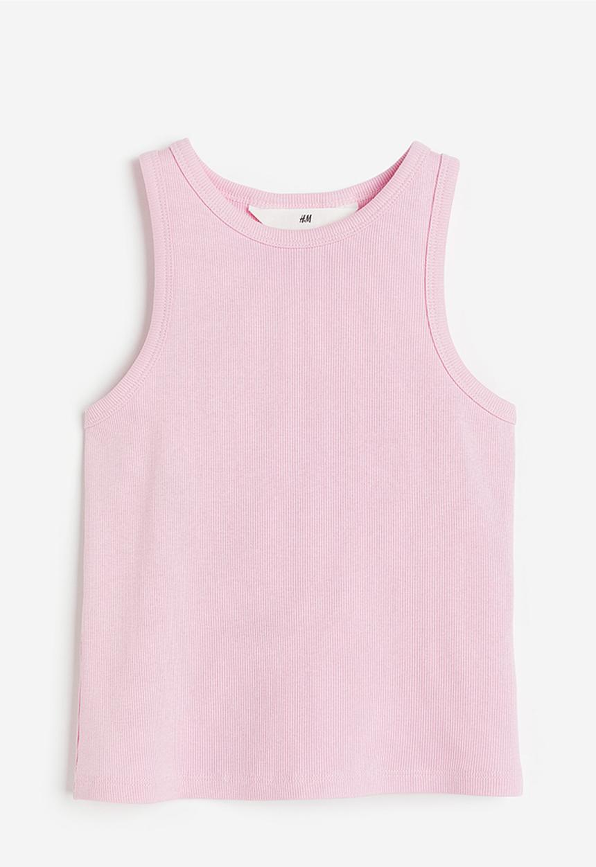 H&M - Ribbed cotton vest top - pink