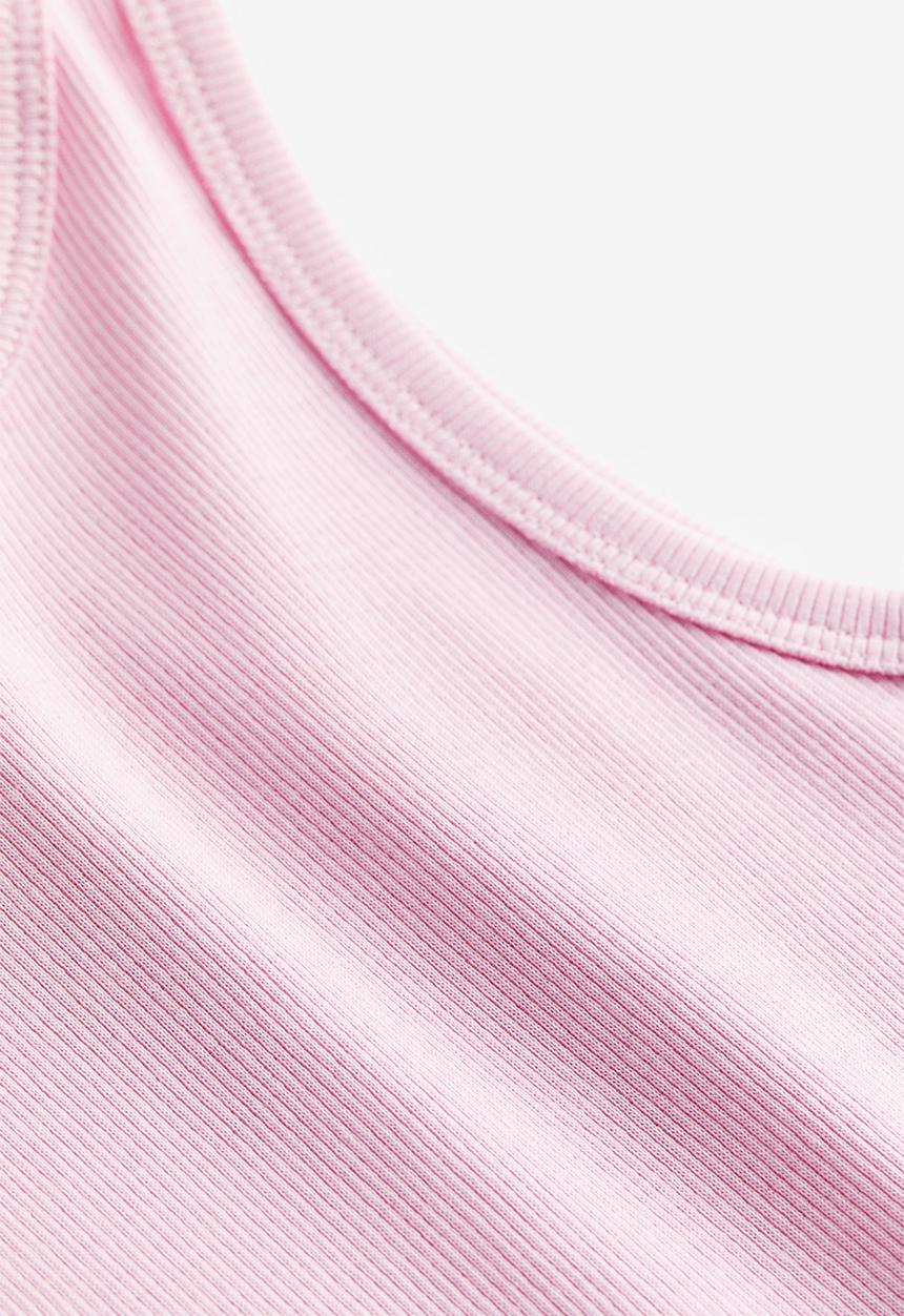 H&M - Ribbed cotton vest top - pink