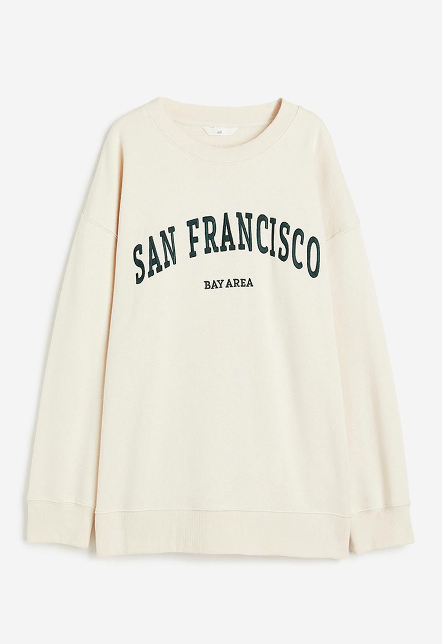 H&M - Printed sweatshirt - cream & san francisco