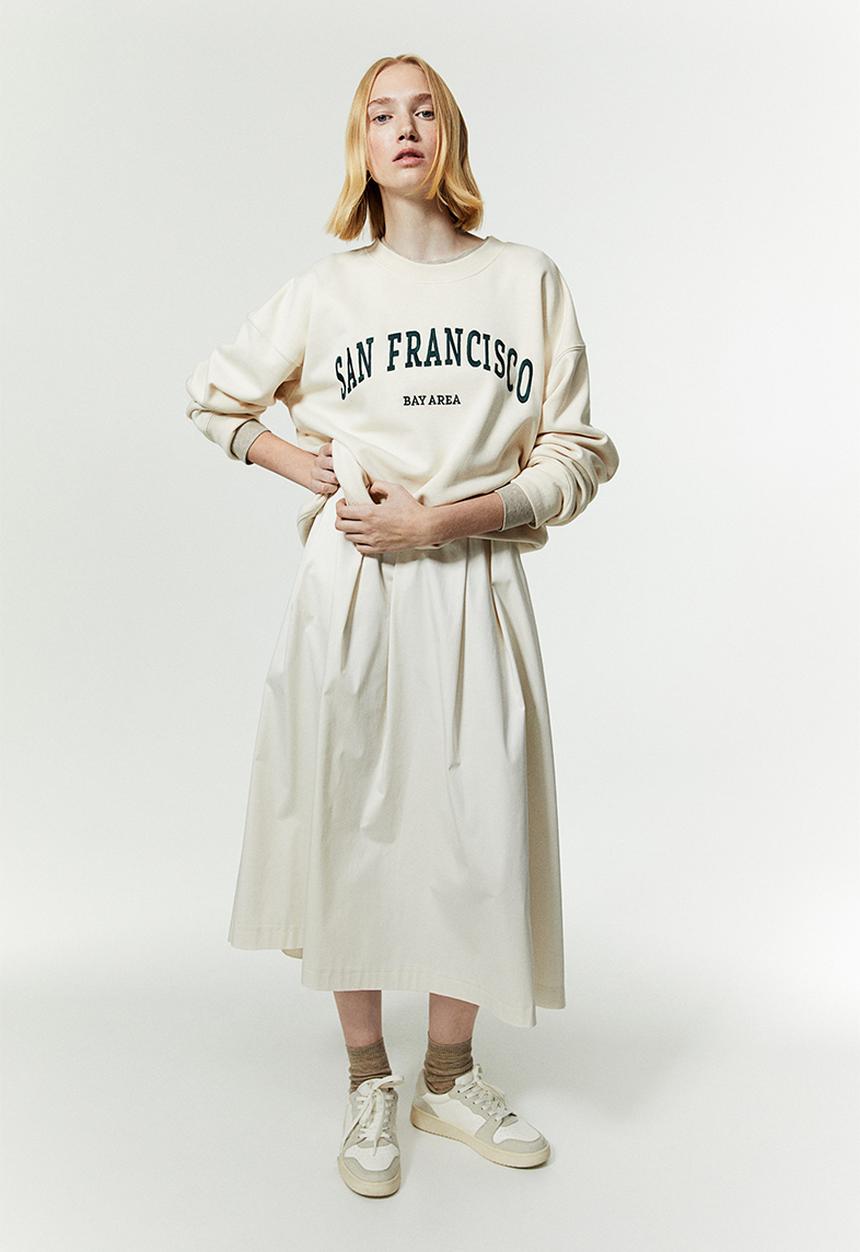 H&M - Printed sweatshirt - cream & san francisco