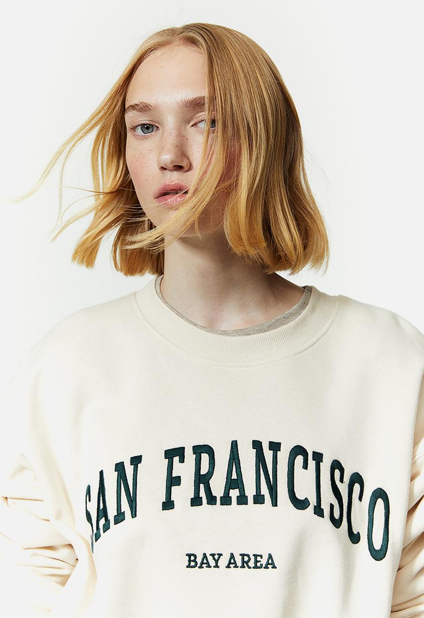 H&M - Printed sweatshirt - cream & san francisco