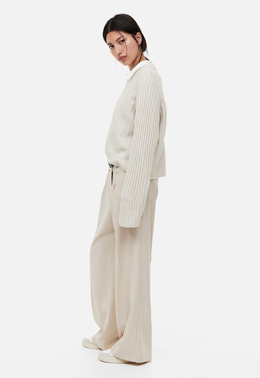 H&M - Rib-knit jumper - light greige
