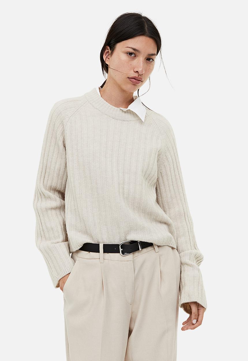 H&M - Rib-knit jumper - light greige
