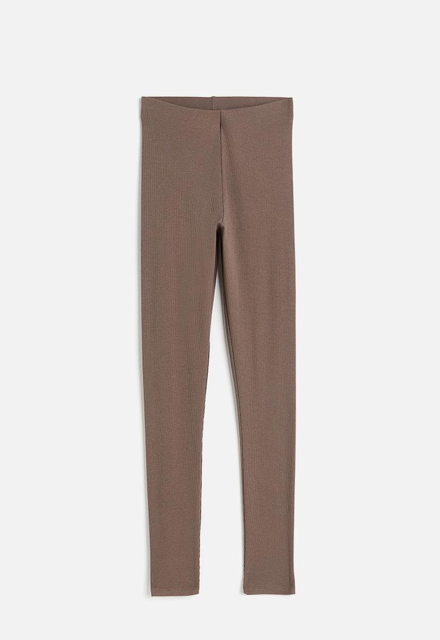 H&M - Ribbed leggings - beige