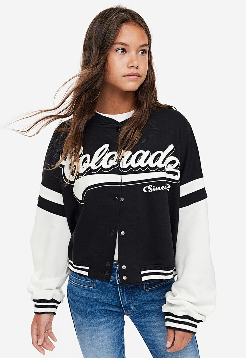 H&M - Oversized baseball jacket - black multi