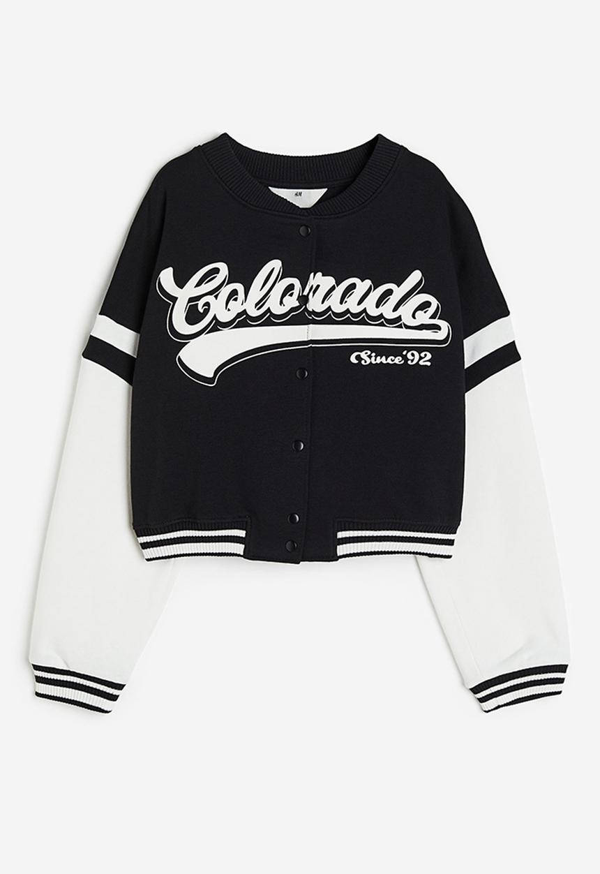 H&M - Oversized baseball jacket - black multi