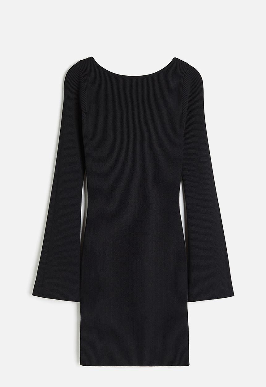 H&M - Rib-knit bodycon dress - black