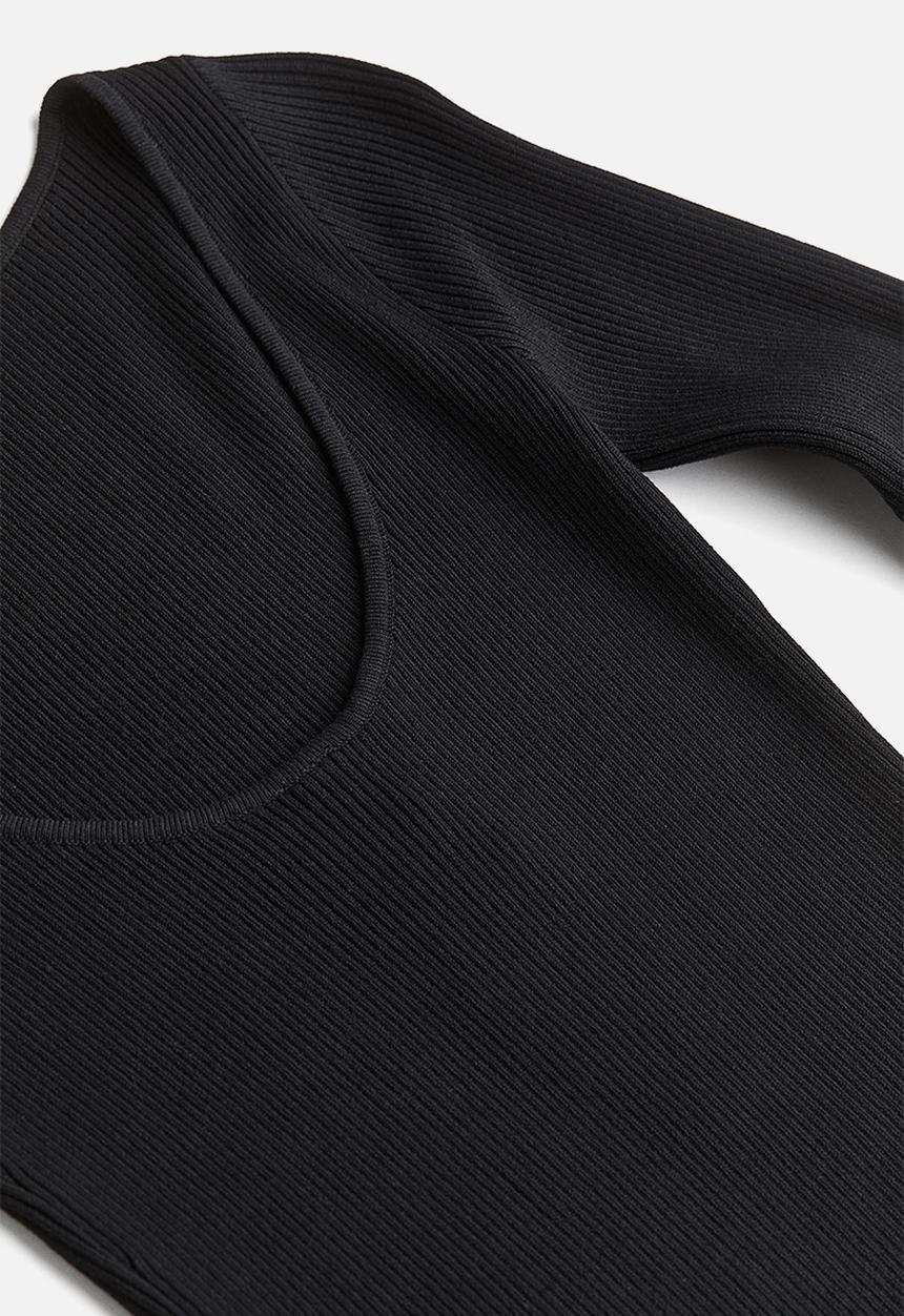 H&M - Rib-knit bodycon dress - black
