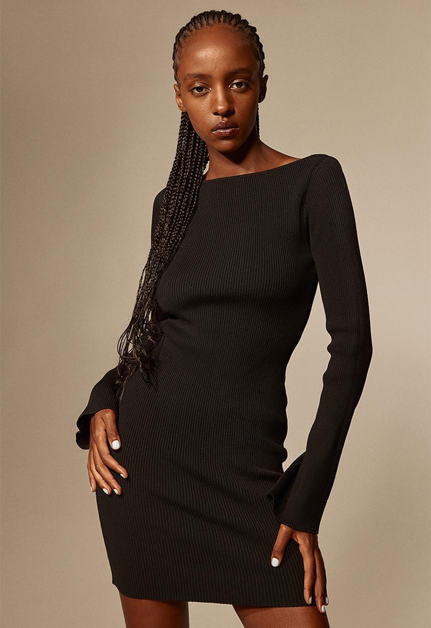 H&M - Rib-knit bodycon dress - black