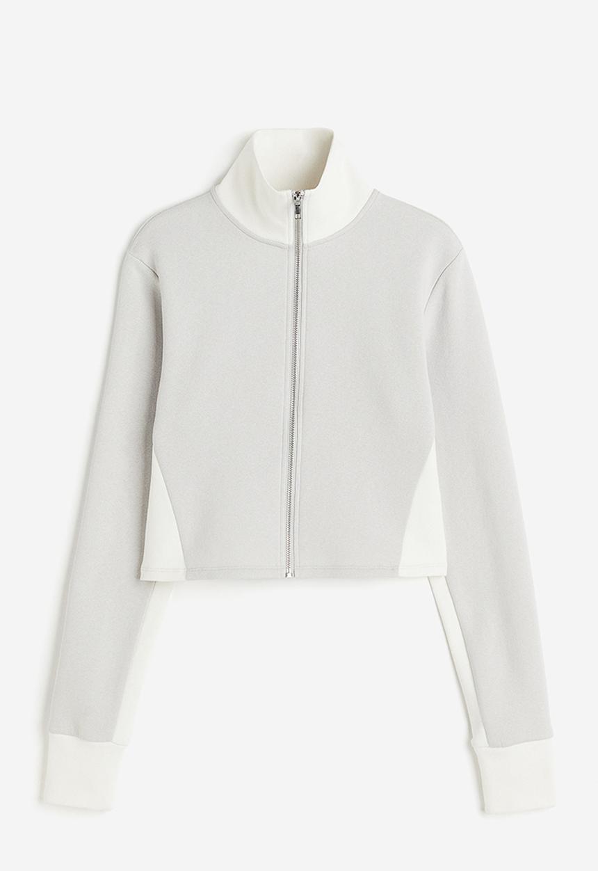 H&M - Track jacket - light grey/block coloured