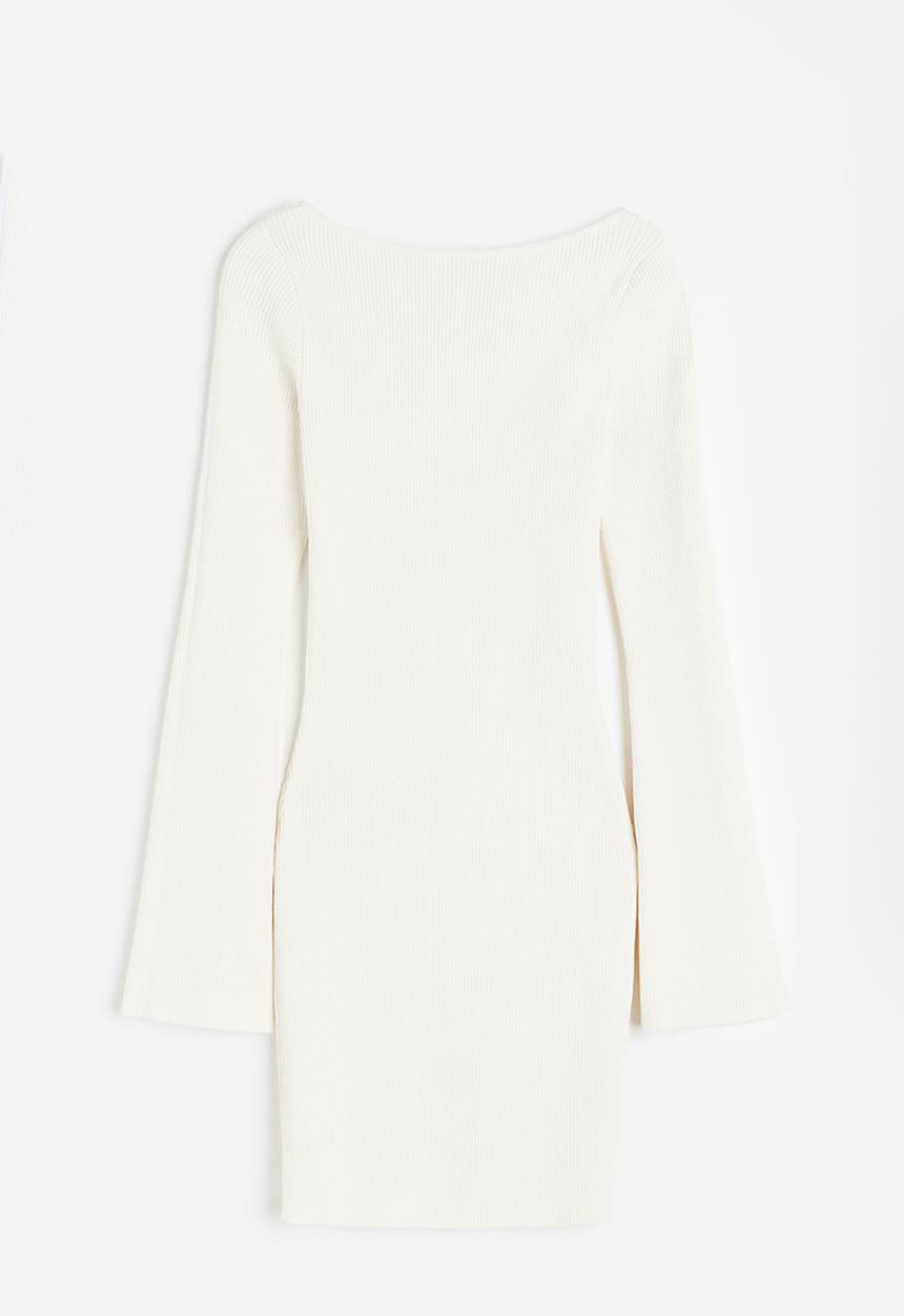 H&M - Rib-knit bodycon dress - cream
