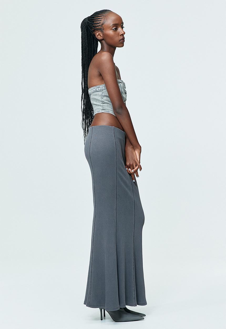 H&M - Ribbed mermaid skirt - grey