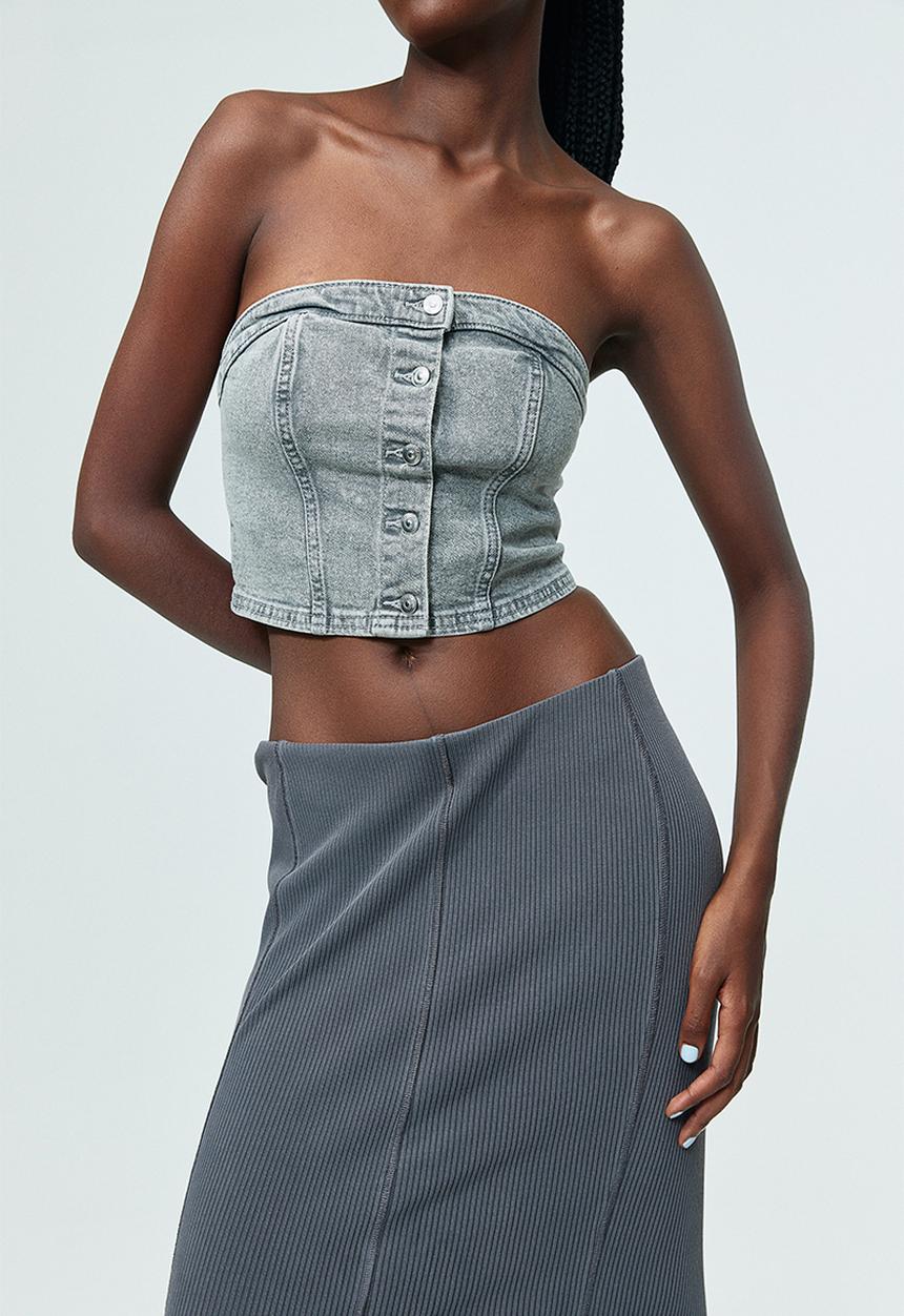 H&M - Ribbed mermaid skirt - grey