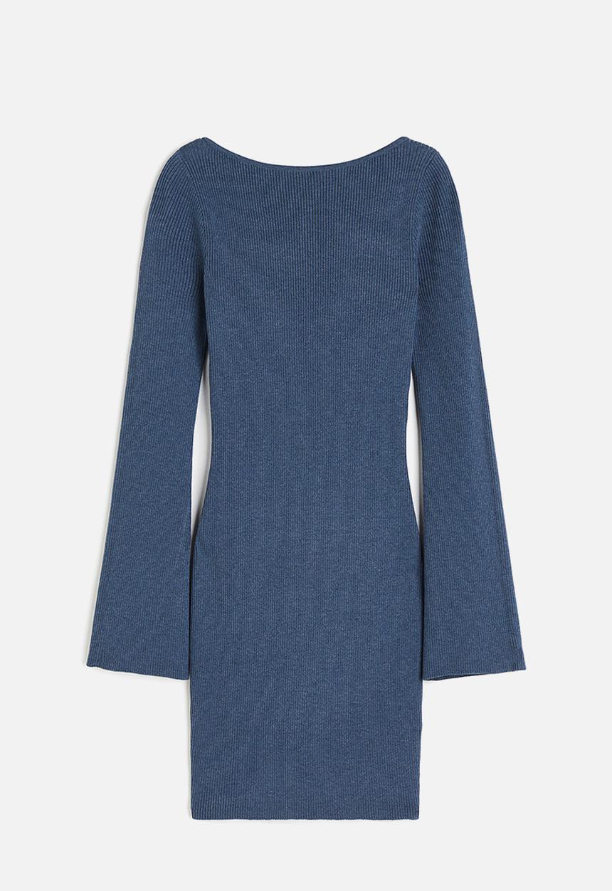 H&M - Rib-knit bodycon dress - dark blue