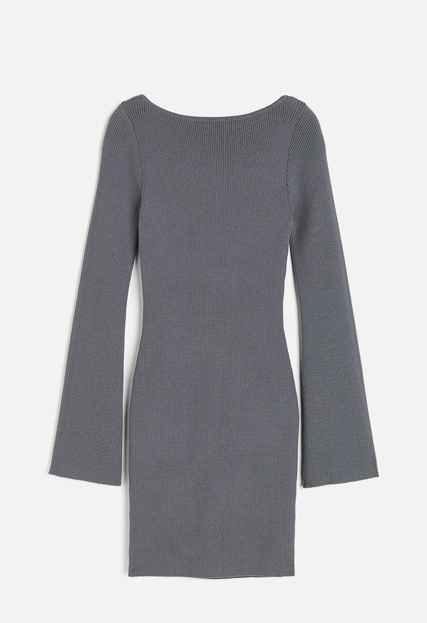 H&M - Rib-knit bodycon dress - grey