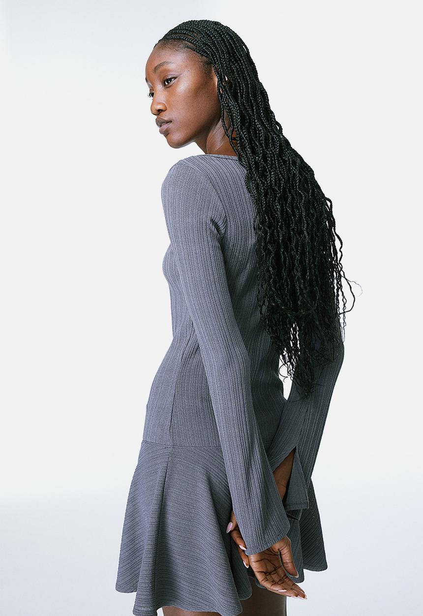 H&M - Ribbed jersey dress - dark grey