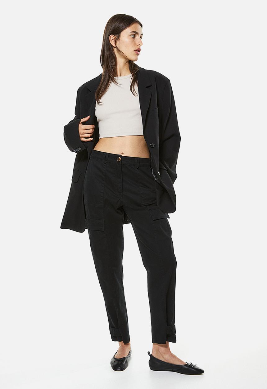 H&M - Utility trousers - black