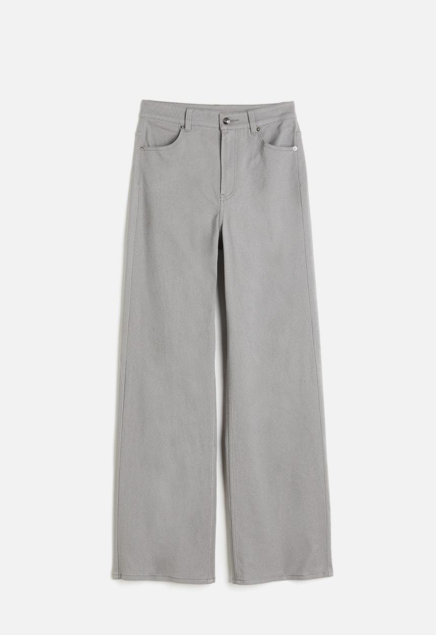 H&M - Wide twill trousers - light grey