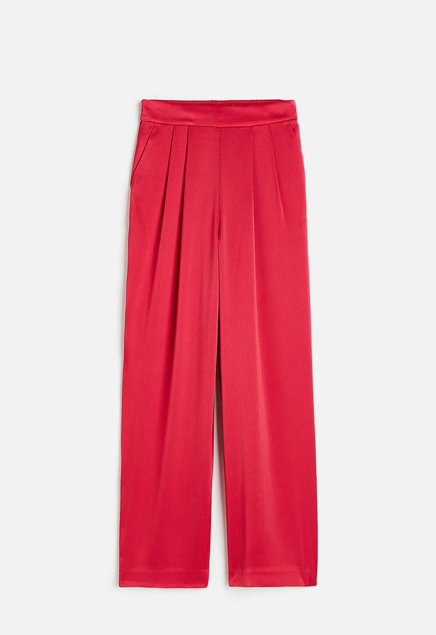 H&M - Wide satin trousers - red
