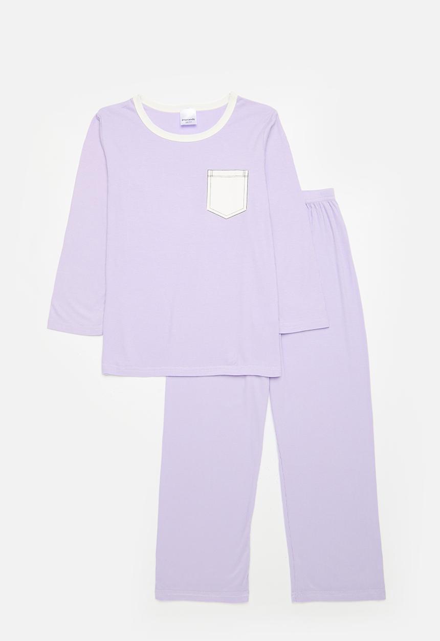 Pop Candy - Contast pocket pj set - lilac