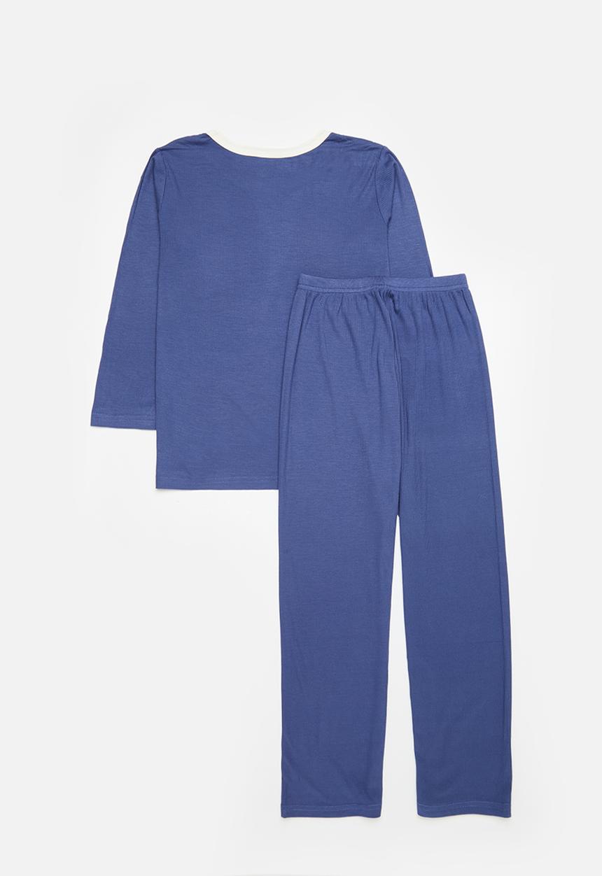 Pop Candy - Contrast pocket pj set - blue