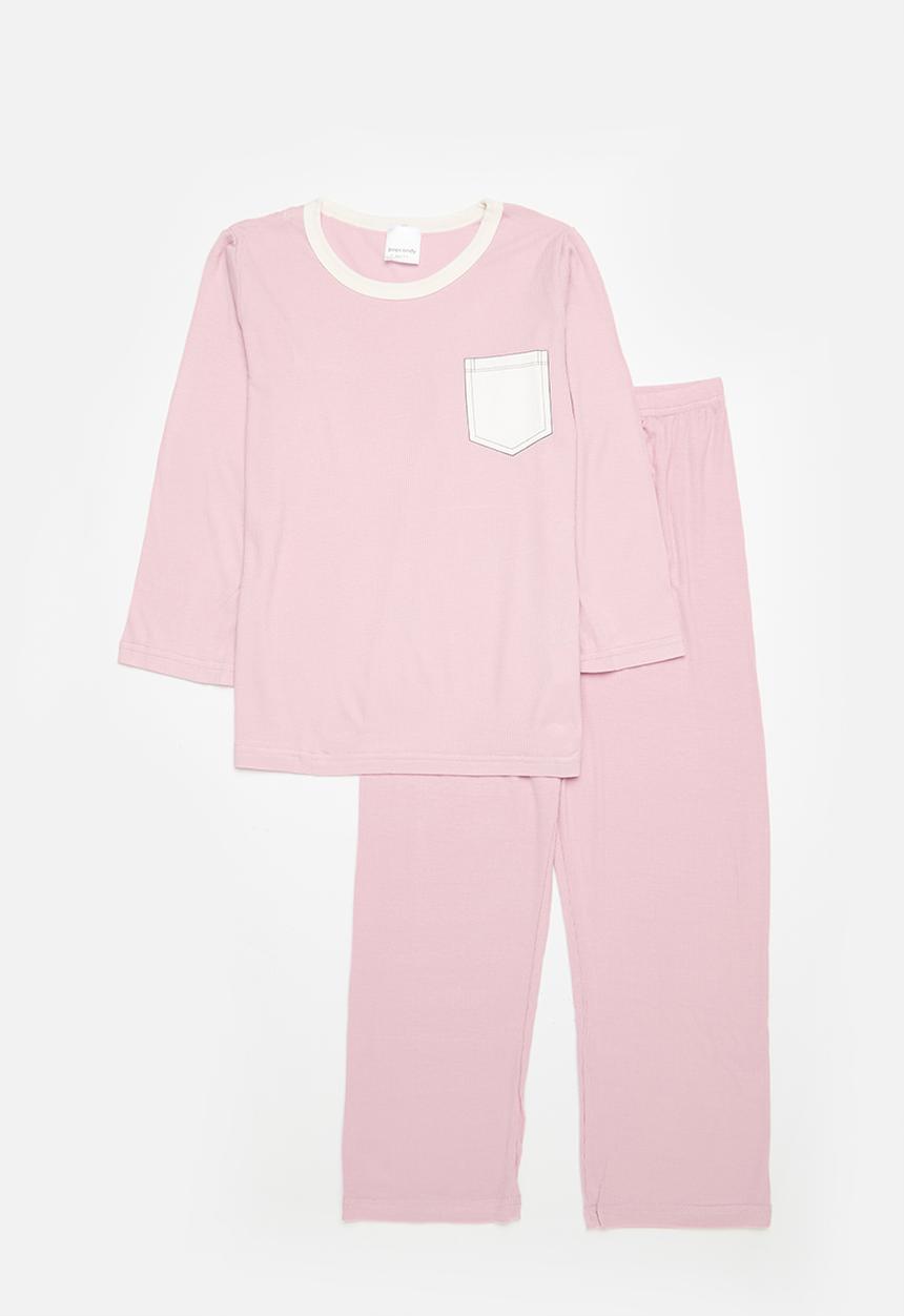 Pop Candy - Contrast pocket pj set - pink