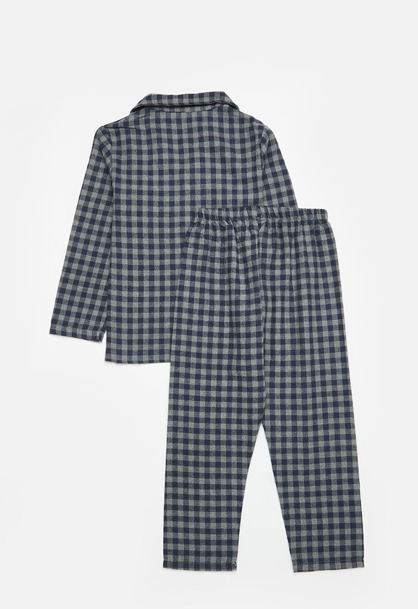 Pop Candy - Check pj set - dark blue