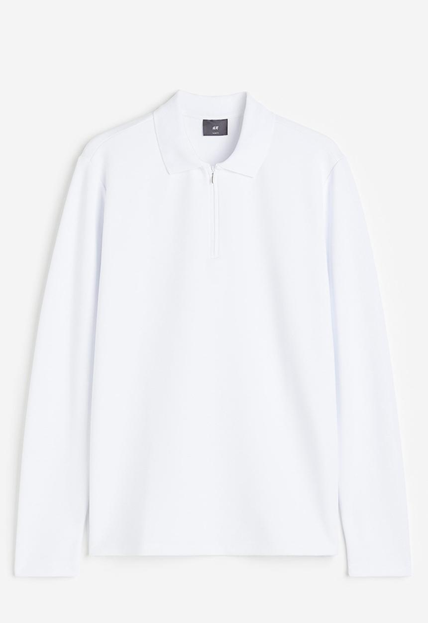 H&M - Slim fit polo shirt - white