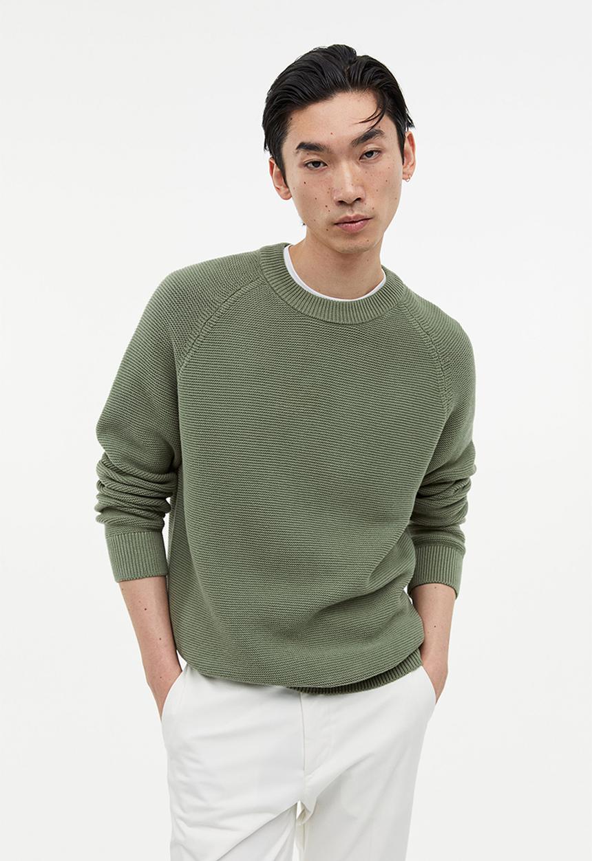 H&M - Regular fit cotton jumper - green