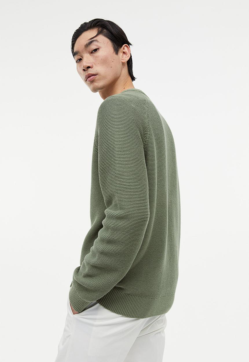 H&M - Regular fit cotton jumper - green