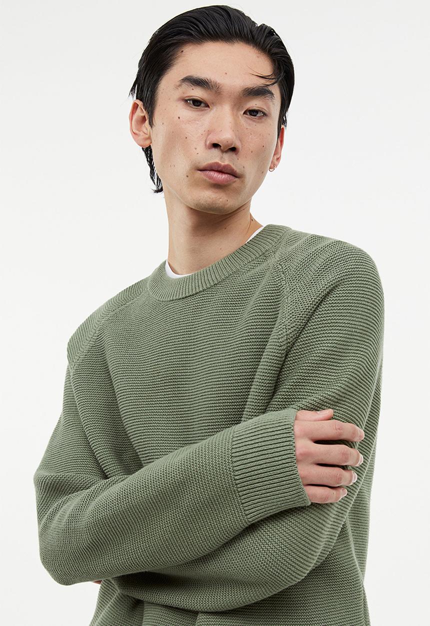 H&M - Regular fit cotton jumper - green