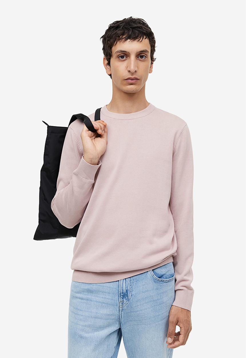 H&M - Slim fit fine-knit cotton jumper - pink